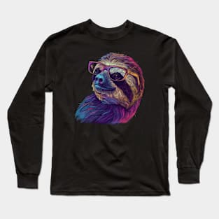 Chill 'n' Chic: The Sloth Spectacle Tee Long Sleeve T-Shirt